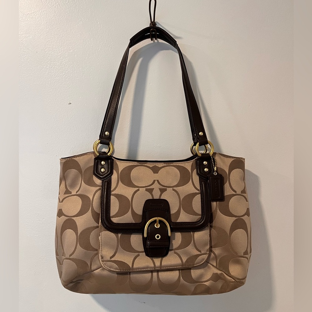Coach Brown Shoulder Bag with Signature Monogram - new without tags